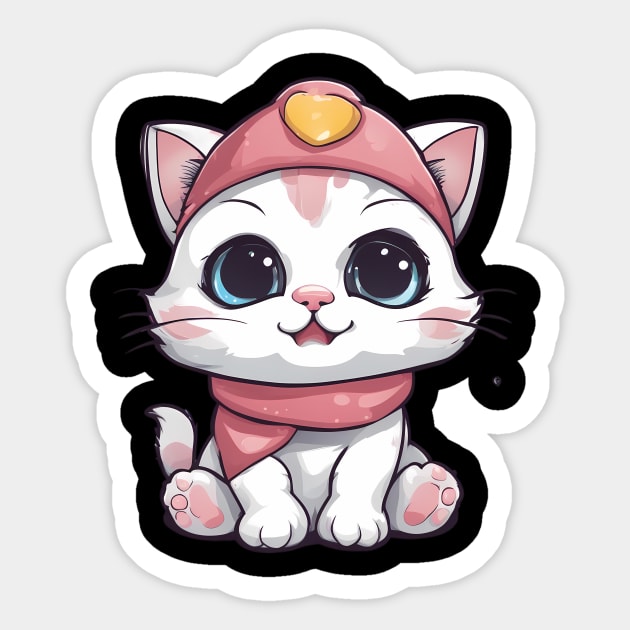 Kawaii Kitten Sticker by animegirlnft